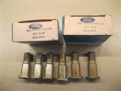 81T-1119 SIX VINTAGE FORD HUB BOLTS NOS