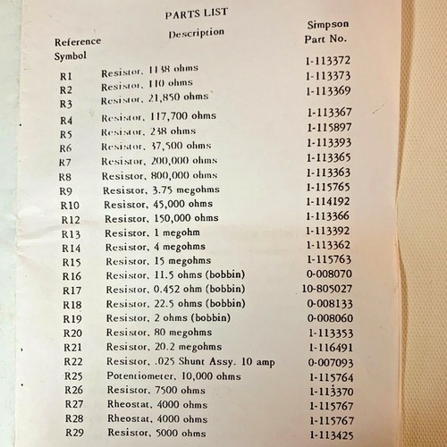 Multímetro Simpson Modelo 260 Serie 3 Piezas O Reparación  - Imagen 11 de 12