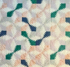 Vintage Quilt Sawtooth Diamond String Zig Zag Border Hand Piercing Calico's