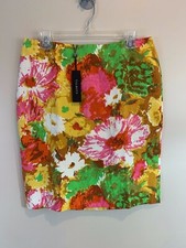 NWT Talbots Petites Colorful Lined Floral Skirt SZ 10 Petite