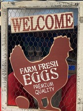 Farm Fresh Eggs. 14 X 10 Inches Sign  Wood /Metal Art Room Wall Decorations 