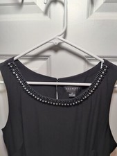 Scarlett Black Sleeveless Rhinestone & Beaded Collar Knee-Length Sheath Dress 12