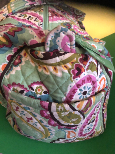 Vera Bradley Duffel Bag Green Paisley Tutti Frutti Weekender Carry On Shoulder - Picture 6 of 8