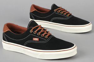 Vans Era 59 (H\u0026L) (fusione) in Pelle Scamosciata Tela da Uomo Nero in Pelle  Con Lacci Scarpe da ginnastica Unisex | eBay