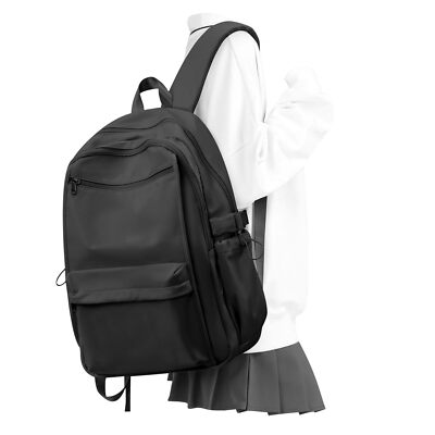 Simple Black School Backpack For WomenLightweight College BackpackHigh School...