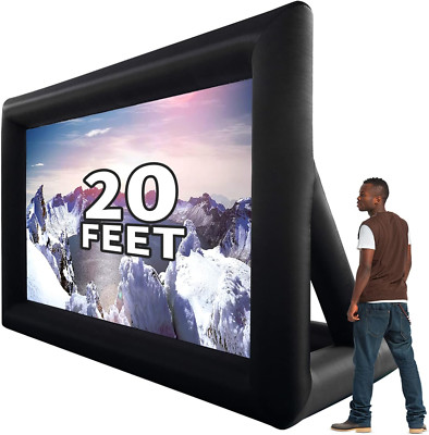 20ft Inflatable Movie Screen - Outdoor Cinema Kit with Blower & Stakes
