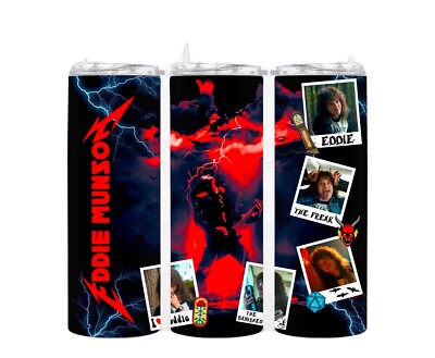 Eddie Munson tumbler RED stranger 20 water bottle for HOT and COLD drinks