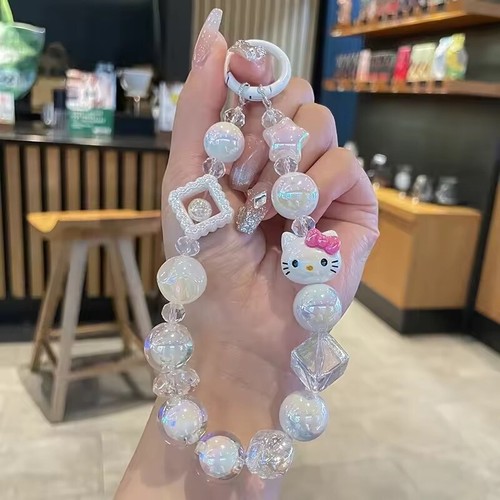 Porte-clés officiel Hello Kitty & Friends Chunky Bead Kawaii sangle téléphone - Photo 4 sur 13