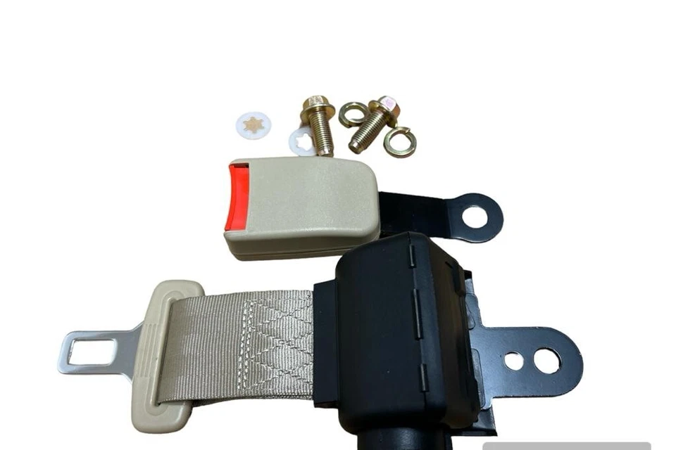 Cinturón de seguridad retráctil beige 2 x 2 puntos regazo diagonal coche camión SUV Foto 2 de 3