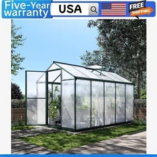 6x10FT Greenhouse Polycarbonate Greenhouse Roof Vent for Outside Garden Backyard