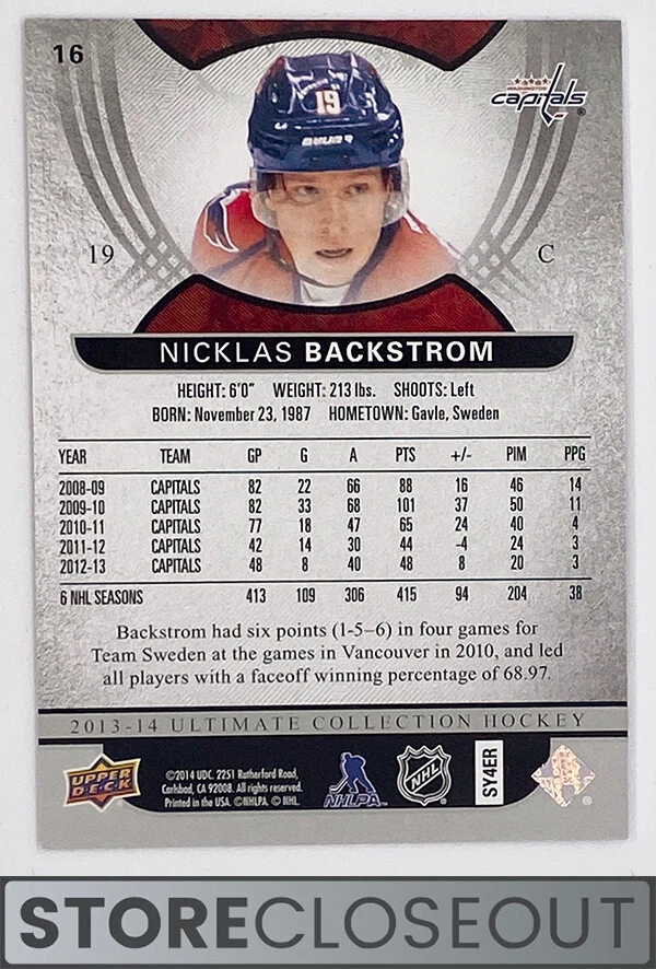 2013-14 Ultimate Collection #16 Nicklas Backstrom /499 Washington Capitals - Image 2 of 2