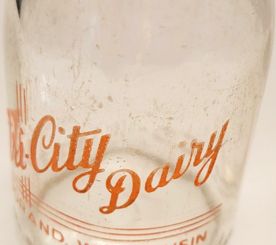 Vintage Devendorf Homestead NY & TriCity Dairy WI Half Pint Milk Cream Bottle eBay