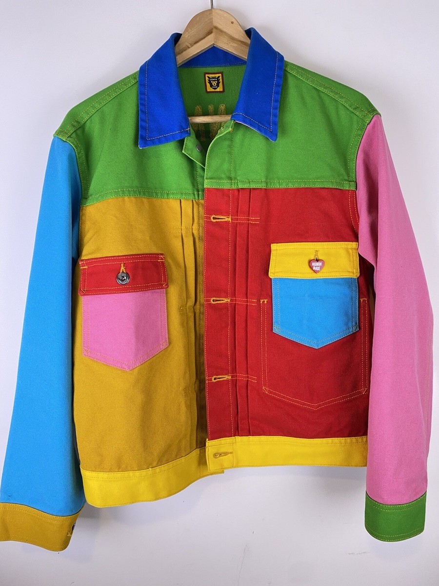HUMAN MADE CRAZY PATCHWORK DENIM JACKET SIZE MEDIUM NIGO HUMAN MADE CRAZY PATCHWORK DENIM JACKET SIZE MEDIUM NIGO