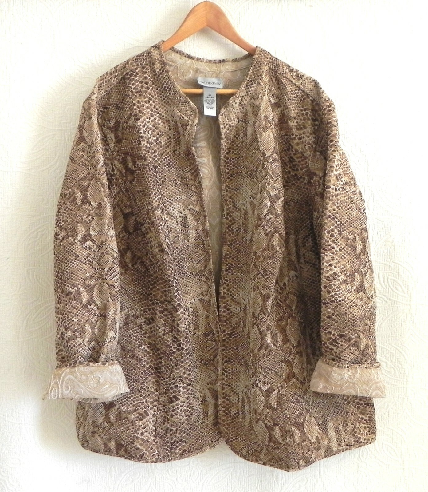 Catherines Reversible Lightweight Jacket Open Emb… - image 1