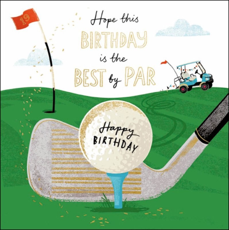 Golf Birthday Card Best by Par – Gun Greeting Card Made in the UK for Him