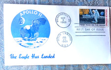 SPACE First Man on Moon THE EAGLE HAS LANDED SCARCE CACHET FDC  #C76 1969 UNADD