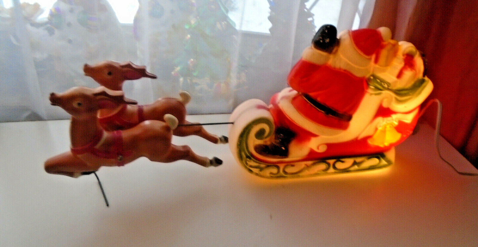 Vintage 1970’s Empire Mini Blow Mold Light Up Christmas Santa Sleigh ...