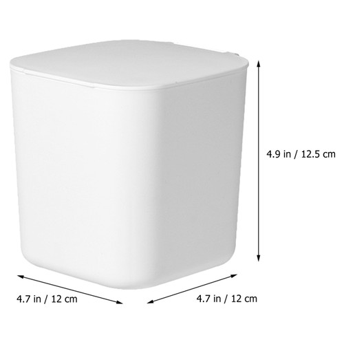 Trash Can with Lid Mini Office Desktop Rubbish Basket Storage Bin - Bild 8 von 12