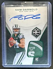 2018 Panini Limited Sam Darnold RC Patch Emerald Spotlight Rookie Auto #/5 Jets