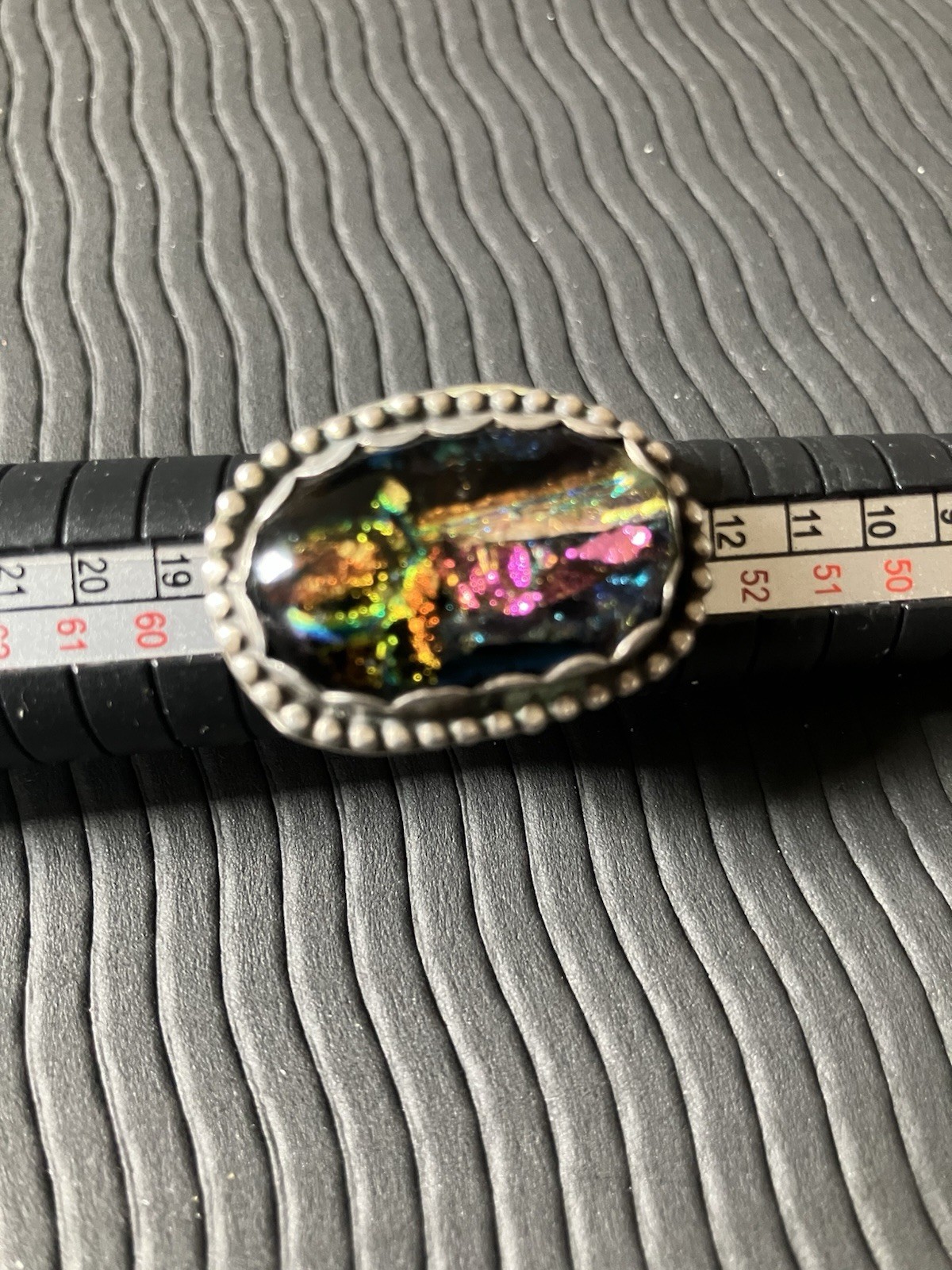 Sterling Silver Statement Ring Rainbow Fire Dichr… - image 8