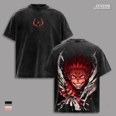 Ryomen Sukuna King of Curses T-Shirt Flame Power Anime Graphic Tee