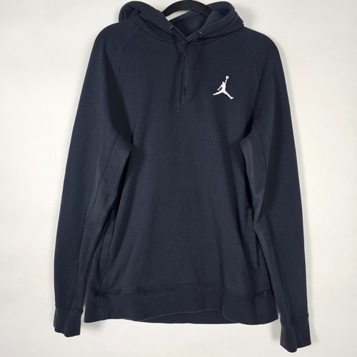 Nike Air Jordan Activewear Mens Large Long Sleeve Black Pullover Hoodie