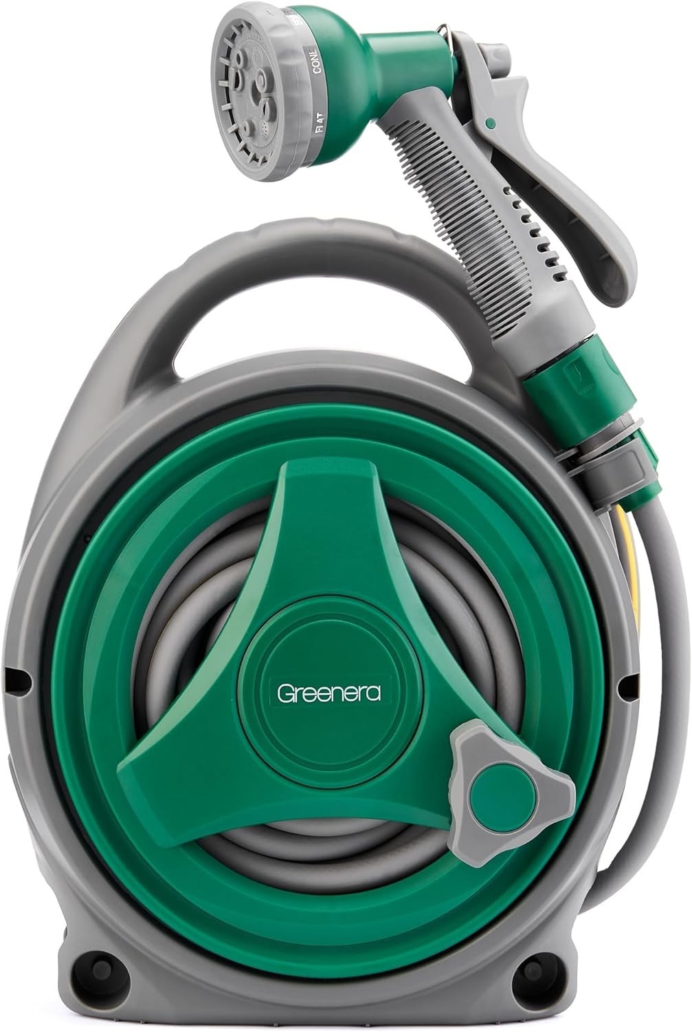 Garden Hose Reel 14m Compact Portable Pipe 8 Adjustable Spray 26x15x30cm New