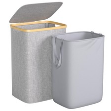 Large Laundry Hamper, 75L Waterproof Laundry Basket with Lid and Removable Ba...