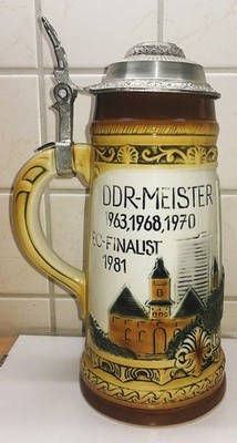 Krug  FC Carl Zeiss Jena DDR Oberliga Bierkrug mit Deckel f. Spieler/Funktionäre