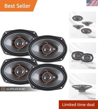 Loudspeakers 2 Pairs of 6X8 350W Max 3-Way Speakers 4 Ohms Quality Audio Doo...