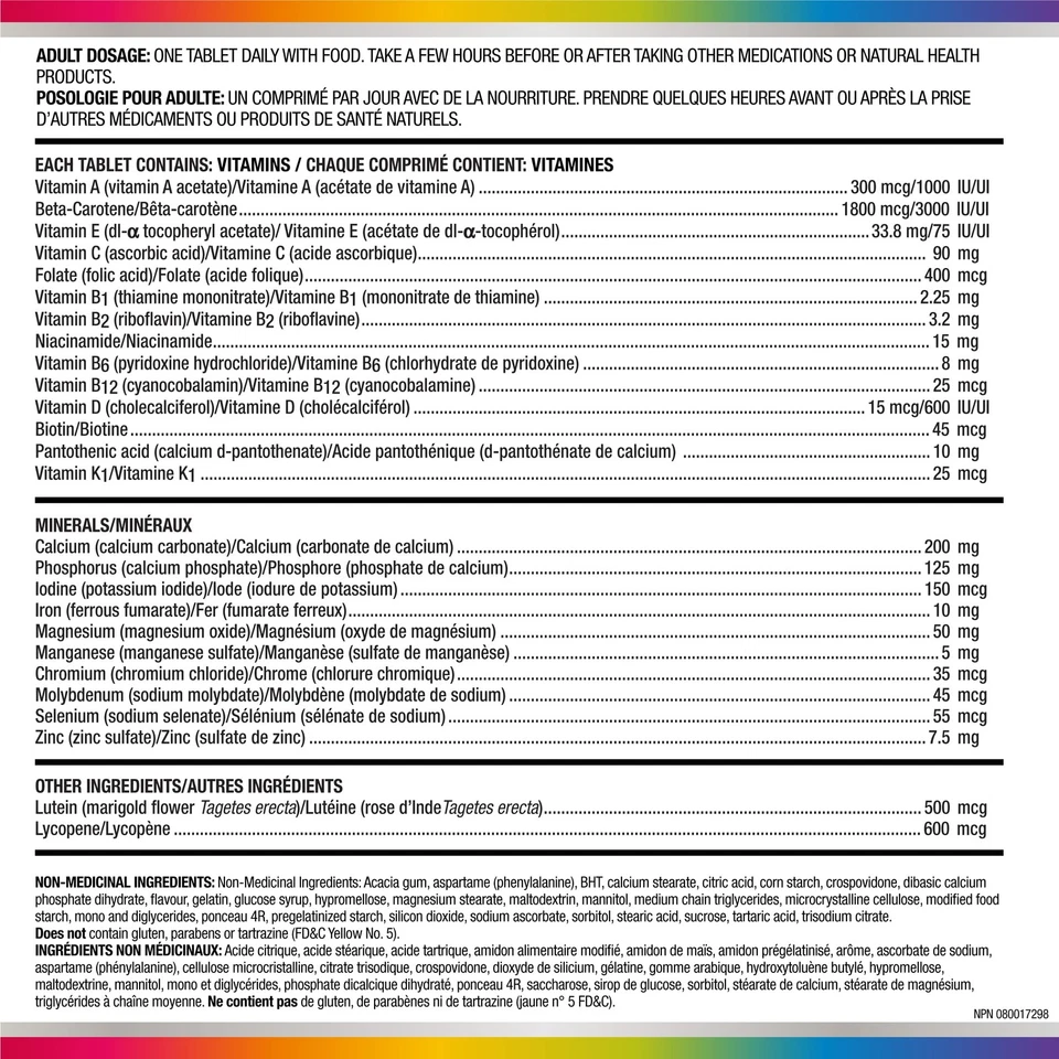 Multivitaminas Centrum Adult Select Essentials para hombres y mujeres 50 Plus masticables... Foto 2 de 4