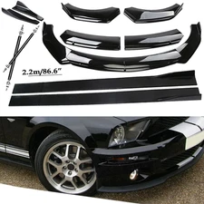 Front Bumper Lip Spoiler Side Skirts Rear Glossy Black For Ford 05-09 Mustang