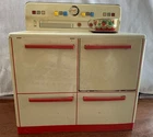 Vintage Wolverine Painted Tin Child’s Play Stove Oven & Wolverine Strawberry Cup