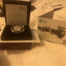 THE ROYAL MINT AN ACT TO UNITE 1918 50p SILVER PROOF COIN. MINT CONDITION.