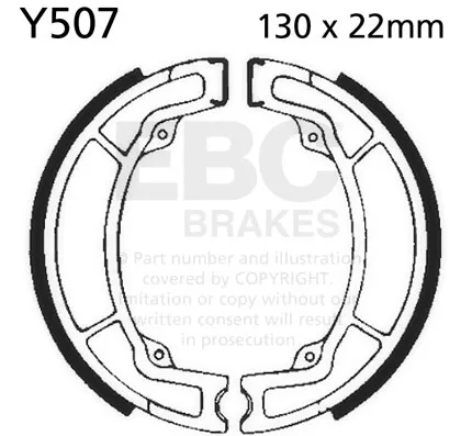EBC Brake Shoes Y507 Front - Fits YAMAHA YZ 125 1976-1982