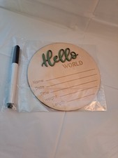 Baby announcement wooden sign w/marker -NEW-