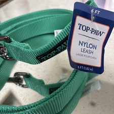Top Paw Nylon Green 6ft Dog Leash New