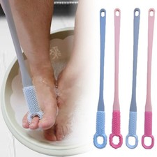 Toe Gap Cleaning Brush, Foot Scrubber Shower, Long Handle Silicone Foot Brush CW