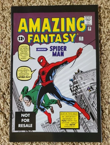 Marvel Amazing Fantasy #15 Spider-Man Comic Book (Aug. 1962) Facsimile Reprint