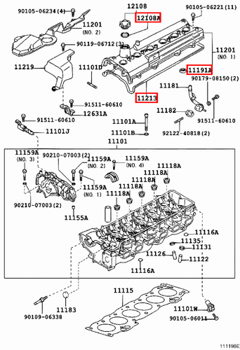 Genuine Lexus IS200 GXE10 1G 2.0 Petrol Valve Rocker Cover Gasket Seal Kit - Picture 10 of 15