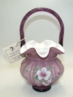 Fenton Family Signature Series 4648 P9 Plum Overlay Sweetbriar Basket w/Box