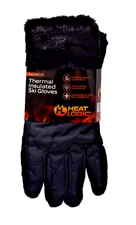 Heat Logic Women's Thermal Insulated Ski Gloves Size Medium/Large Black New! NWT