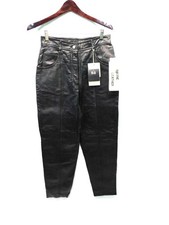 Vintage Together Size 8 NWT Black Leather Pants High Rise Slightly Tapered Leg