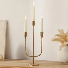  Candelabra Brass Candlestick Holders: Taper Candle Holders Metal Tall Gold