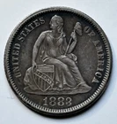 1883 Philadelphia Mint Silver Seated Liberty Dime, Sharp Detail
