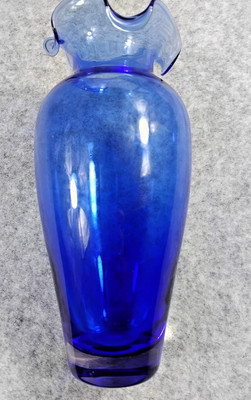 Vase kobaltblau Amphorenform 24 cm Vintage Deko Keramik M12x