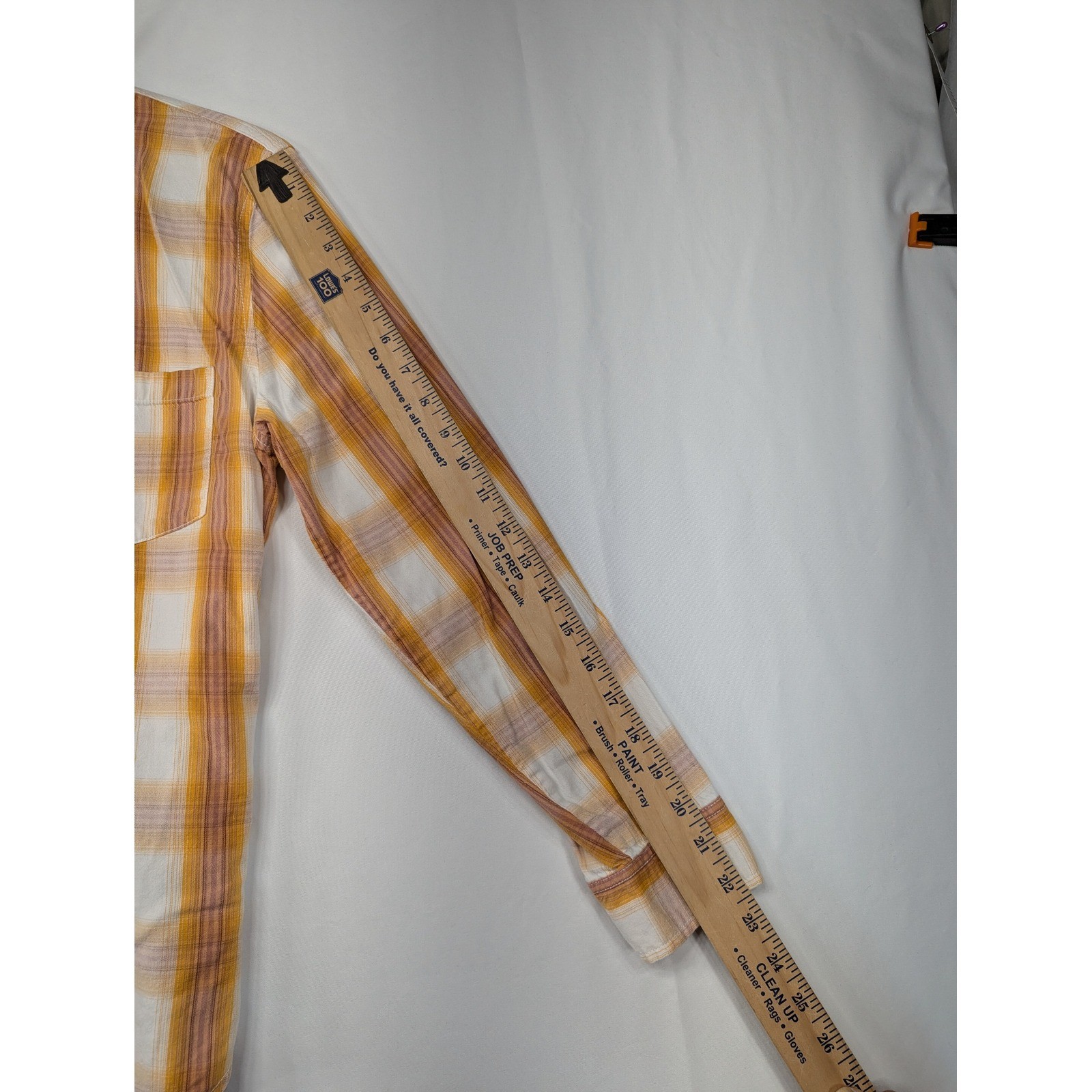 Universal Thread Orange Yellow Plaid Button Down … - image 8
