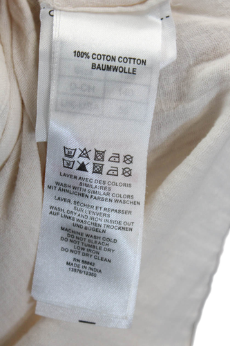 Cyrillus Girls Button Front Long Sleeve Crew Neck Top Beige Cotton Size 10 - Picture 4 of 4