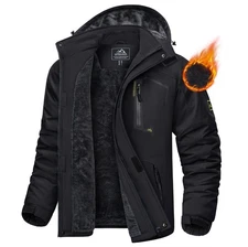 Men's Waterproof Ski Jacket Winter Warm Jackets Snow Thermal Fleece Work Coat US