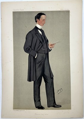 1892 Original VANITY FAIR SPY CARTOON by Leslie Ward - PARSIA AND INDIA